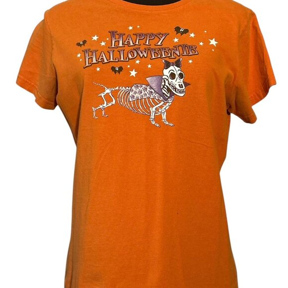 Tops - Vintage Happy Halloweenie Women’s Orange T-Shirt Size Small